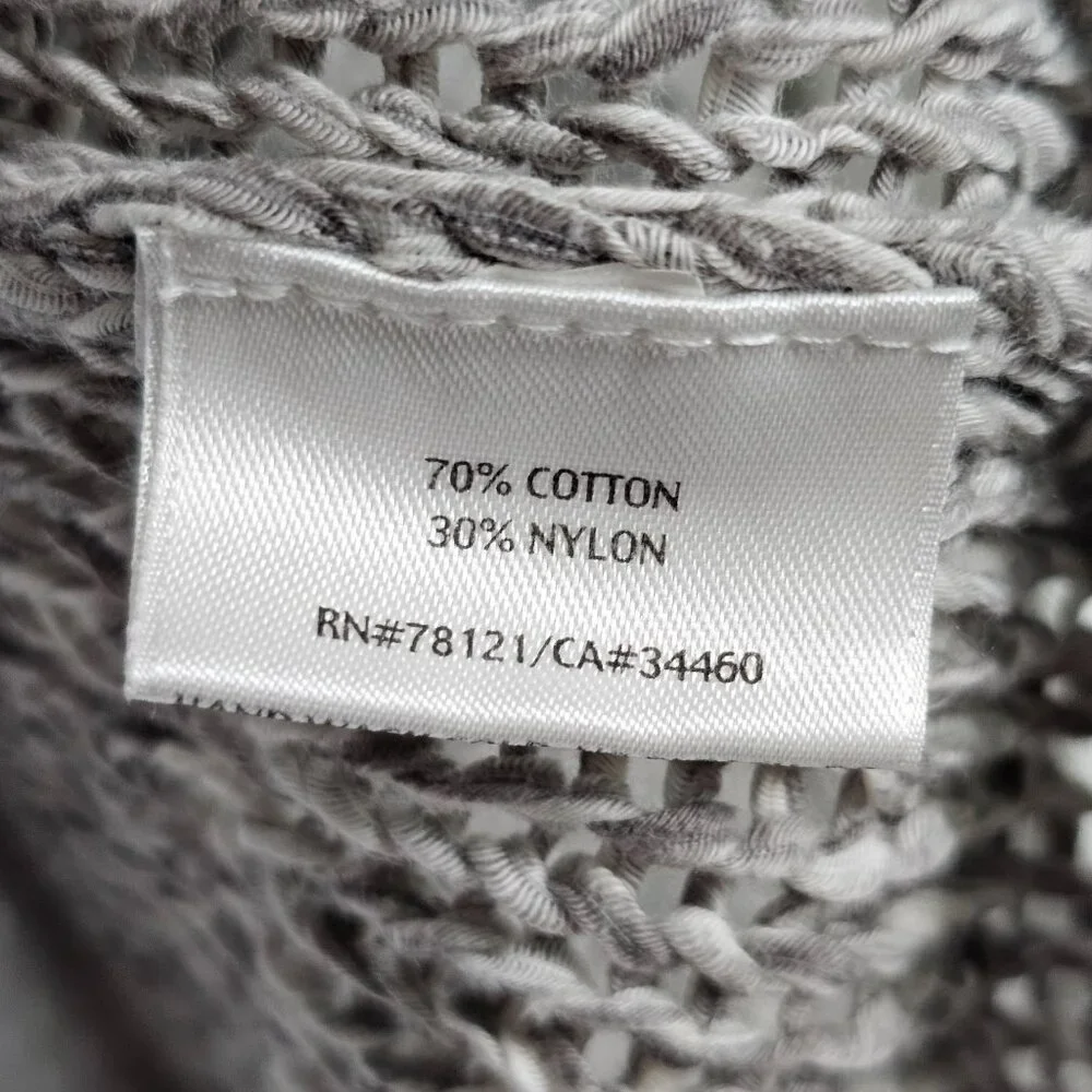 Eileen Fisher Open Knit Pullover Sweater Moon Speckled  Relaxed Fit Gray Women S